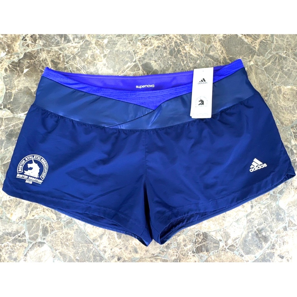 ADIDAS SUPERNOVA BOSTON MARATHON 2015 BAA RUNNING SHORTS WOMENS LARGE